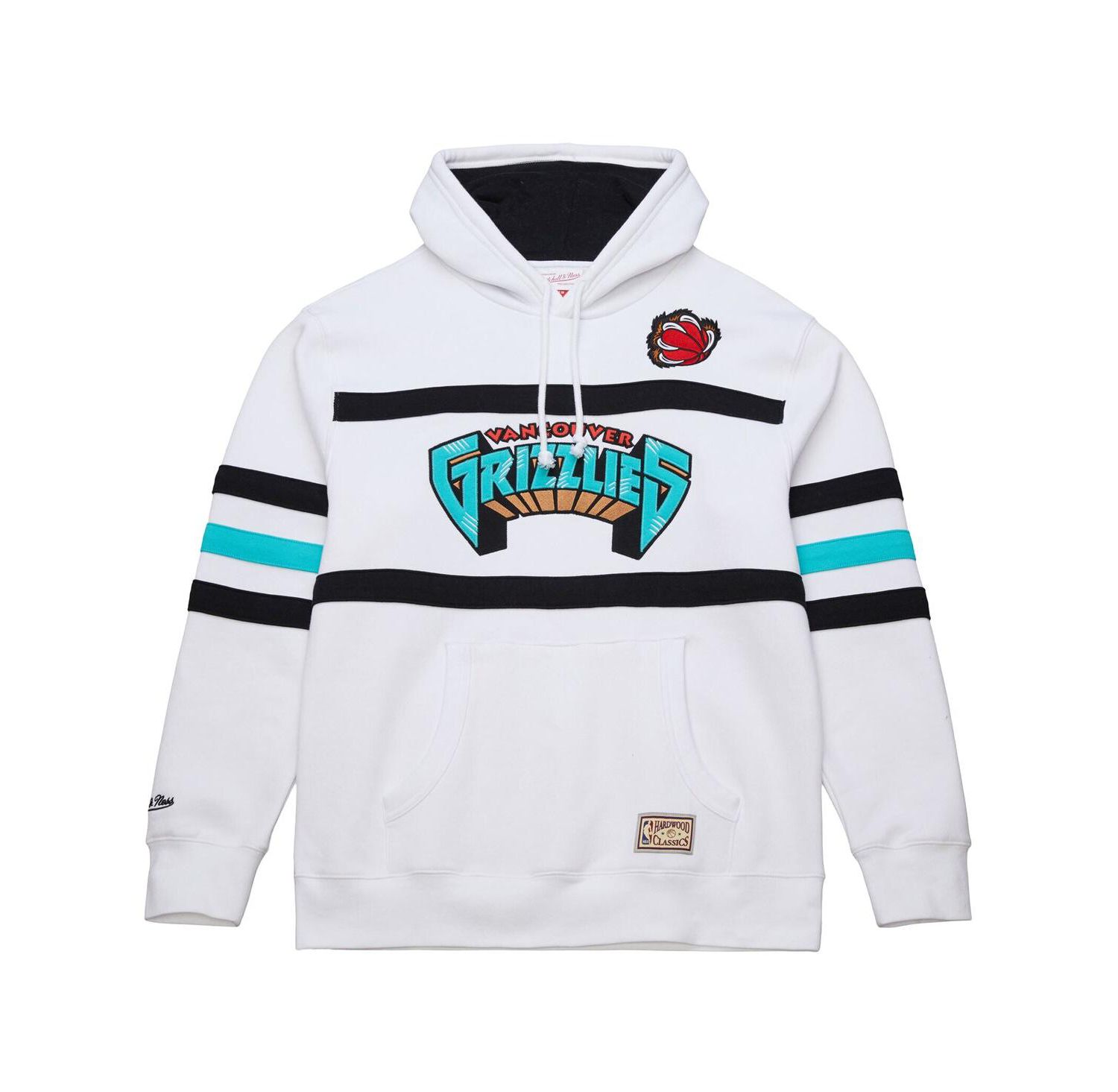 Men's White Vancouver Grizzlies Hardwood Classics Nights Head Coach Pullover Hoodie