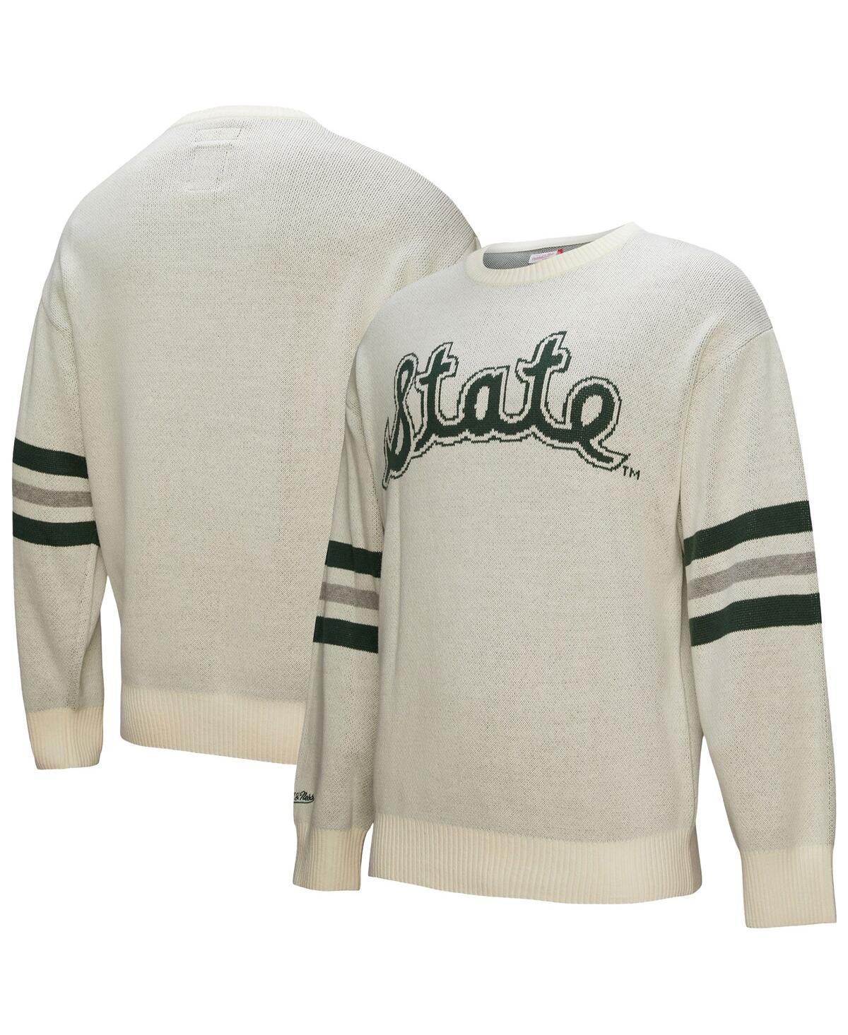 Men's Cream Michigan State Spartans Retro Pullover Sweater - Cream