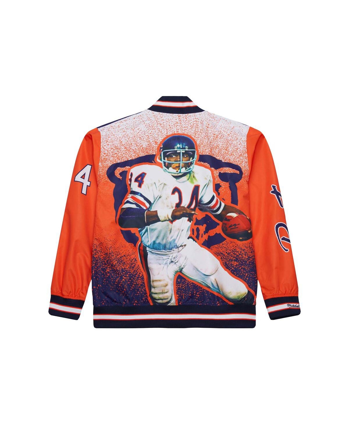Mitchell & Ness Men's Walter Payton Navy Chicago Bears Retired Player Graphic Full-zip Satin Jacket In Navy