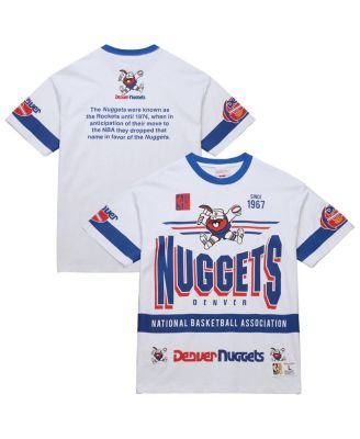 Mitchell & Ness - Men's and Women's White Denver Nuggets Hardwood Classics Vintage Team Origins Premium T-Shirt