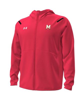 Men's Red Maryland Terrapins Unstoppable Performance Fleece Hoodie&nbsp;Half-Zip Jacket
