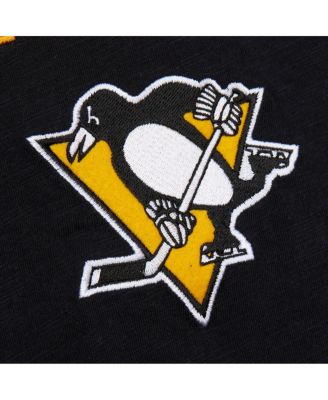 Men's Black/Gold Pittsburgh Penguins Legendary Slub Raglan Long Sleeve T-Shirt