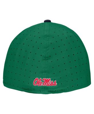 Men's Green Ole Miss Rebels On-Field Baseball Performance Fitted Hat