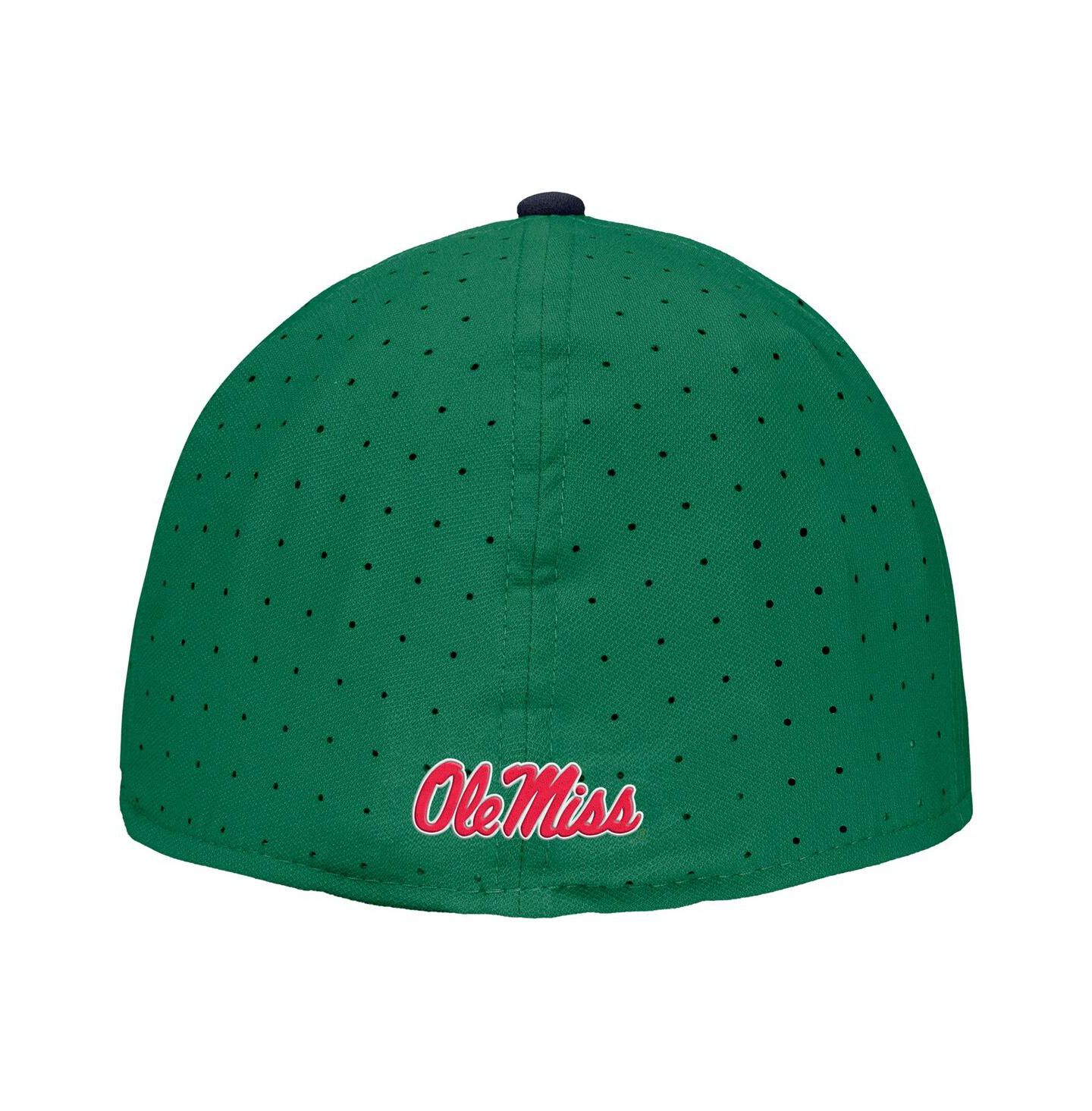 Мужская кепка Nike Green Ole Miss Rebels On-Field Baseball Performance Fitted Hat — фото 2
