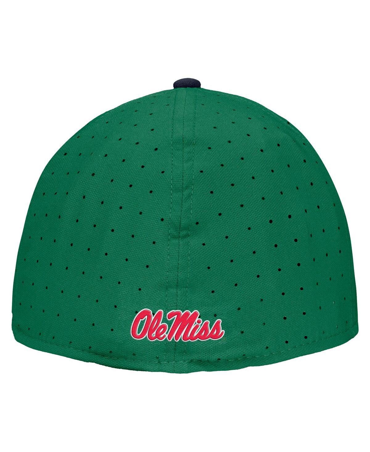 NIKE MEN'S GREEN OLE MISS REBELS ON-FIELD BASEBALL PERFORMANCE FITTED HAT 
