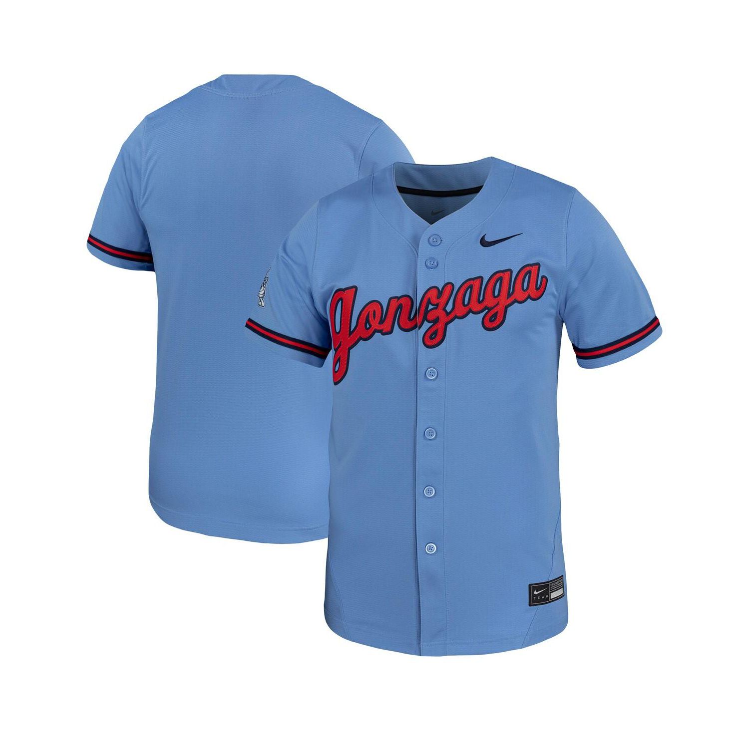 Men's Light Blue Gonzaga Bulldogs Replica Baseball Jersey