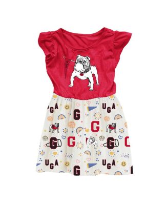 Wes & Willy - ToddlerRed Georgia Bulldogs Vault Princess Dress