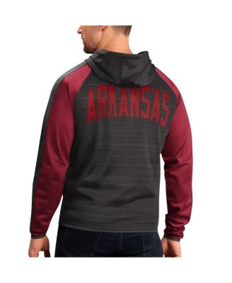 Men's Black Arkansas Razorbacks Neutral Zone Raglan Full-Zip Track Hoodie Jacket