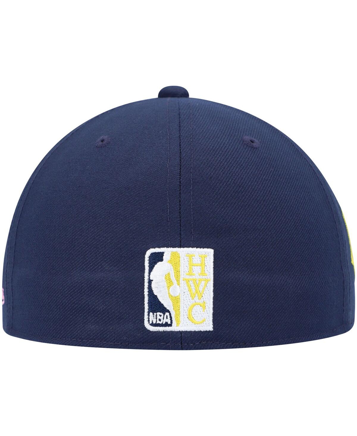 Mitchell & Ness Men's Navy New Jersey Nets 35 Years Burnt Sunrise Fitted Hat In Navy