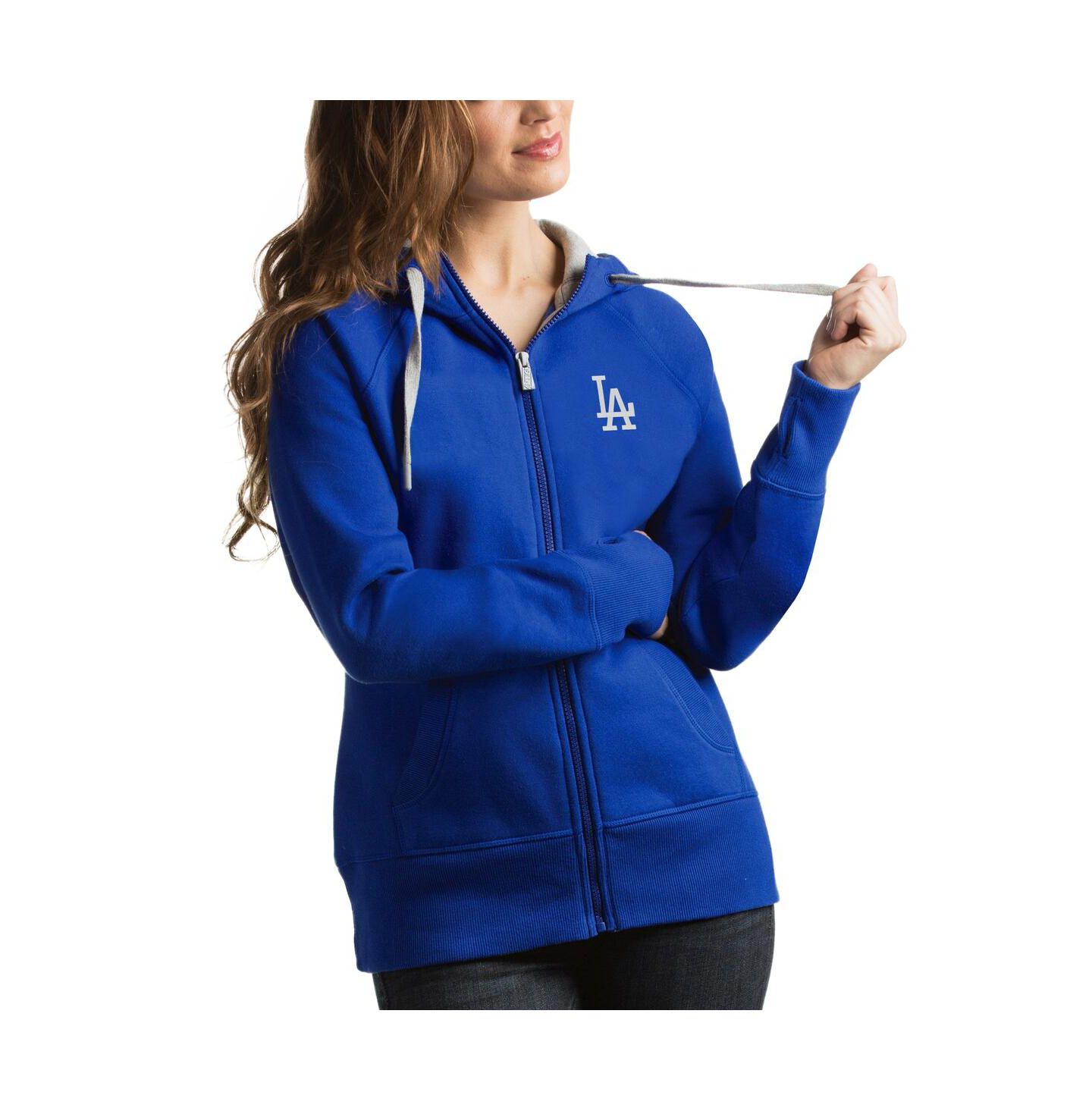 Женское худи Antigua Royal Los Angeles Dodgers Victory Full-Zip — фото 1