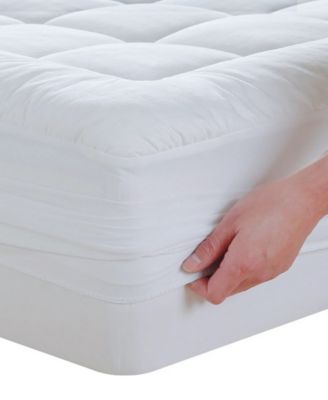 Payton Quilted Mattress Pad With Cover In White