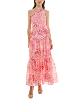 Taylor - Women's Ruffled One-Shoulder Chiffon Maxi Dress