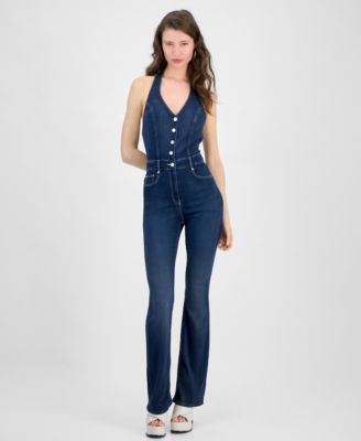 GUESS - Women's Denim Halter Betsy Jumpsuit