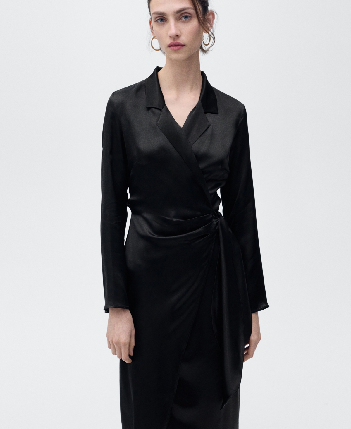 Mango Women's Wrap Midi Dress In Black