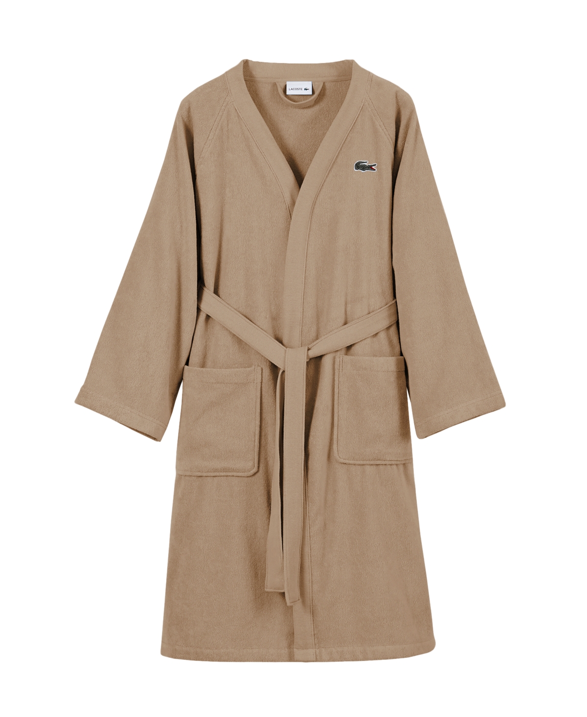 Lacoste Home Logo Patch 100% Cotton Pique Bath Robe