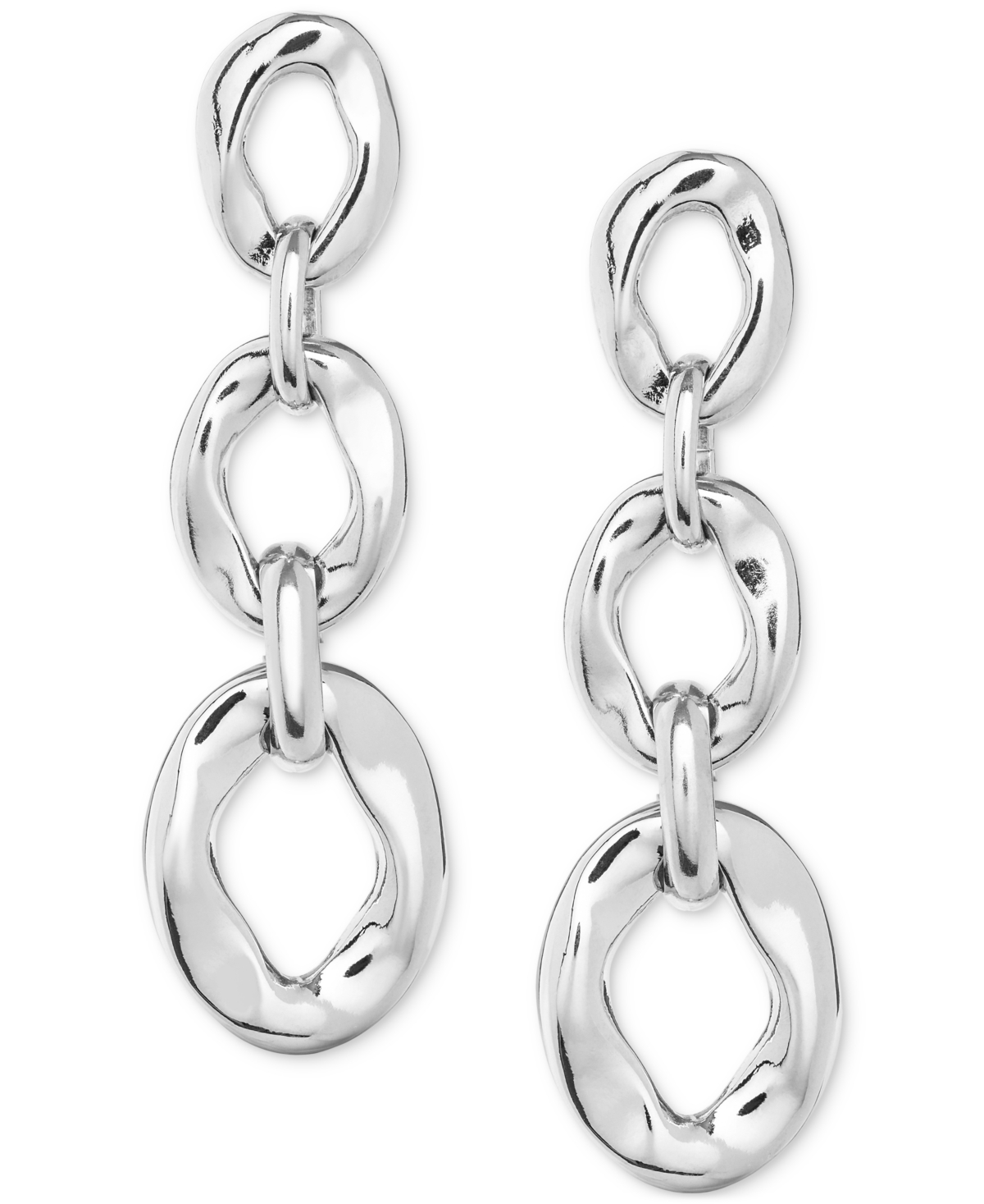 UNOde50 18k Gold and Silver Plated Metal Alloy Earring with 3 Links - Gold