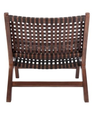 Luna Leather Woven Accent Chair