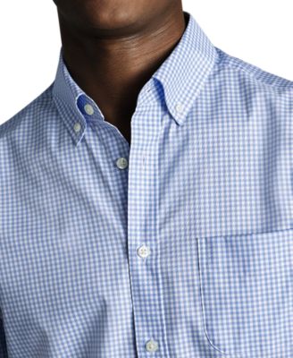 Men's Slim Fit Short Sleeve Wrinkle-Resistant Button-Down Shirt