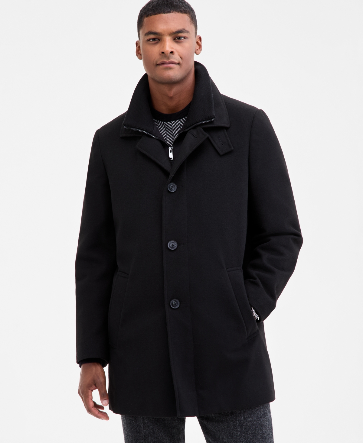 Calvin Klein Men's Classic-fit Coleman Overcoat In Black