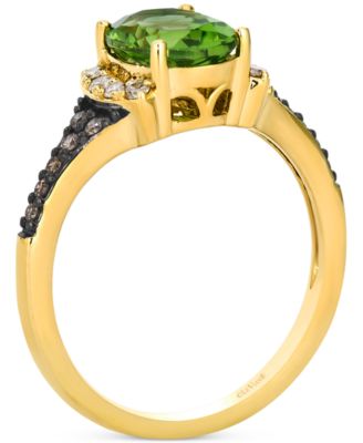 Green Apple Peridot (1-3/4 ct. t.w.) & Diamond (1/5 ct. t.w.) Ring in 14k Gold