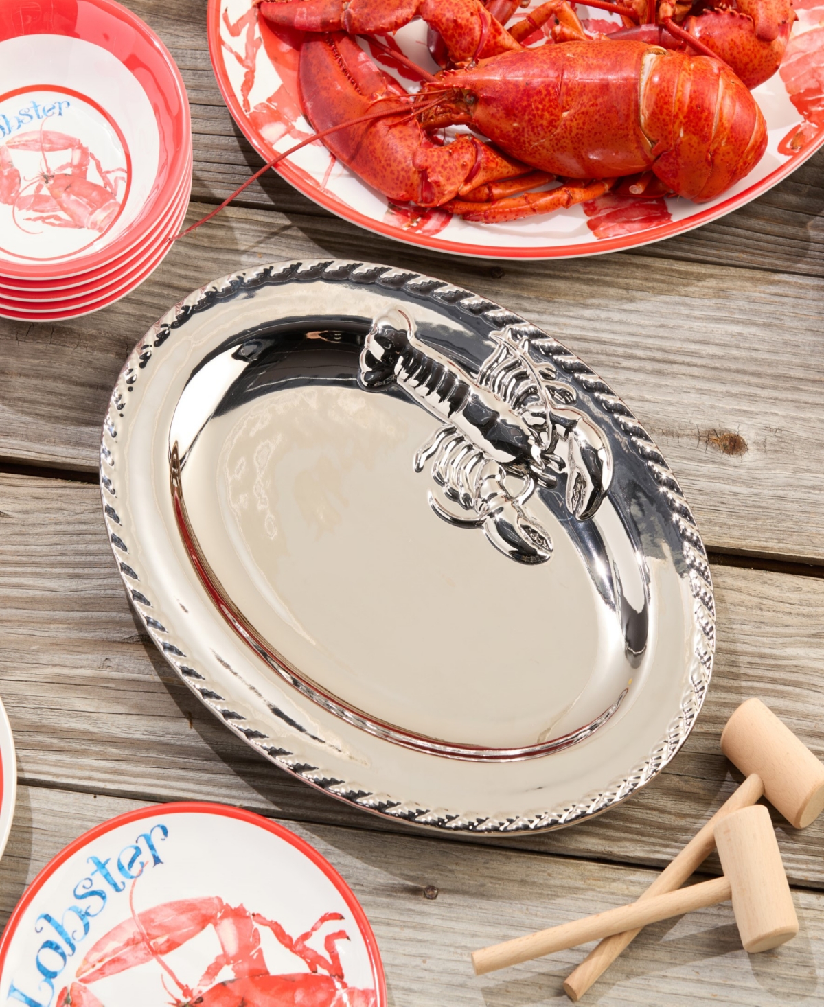 Certified International Silver Plated Lobster Oval Platter In Miscellaneous