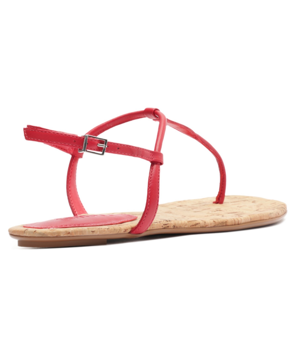 Shop Schutz Women's Elsha Round Toe Flat Sandals In Red Cork
