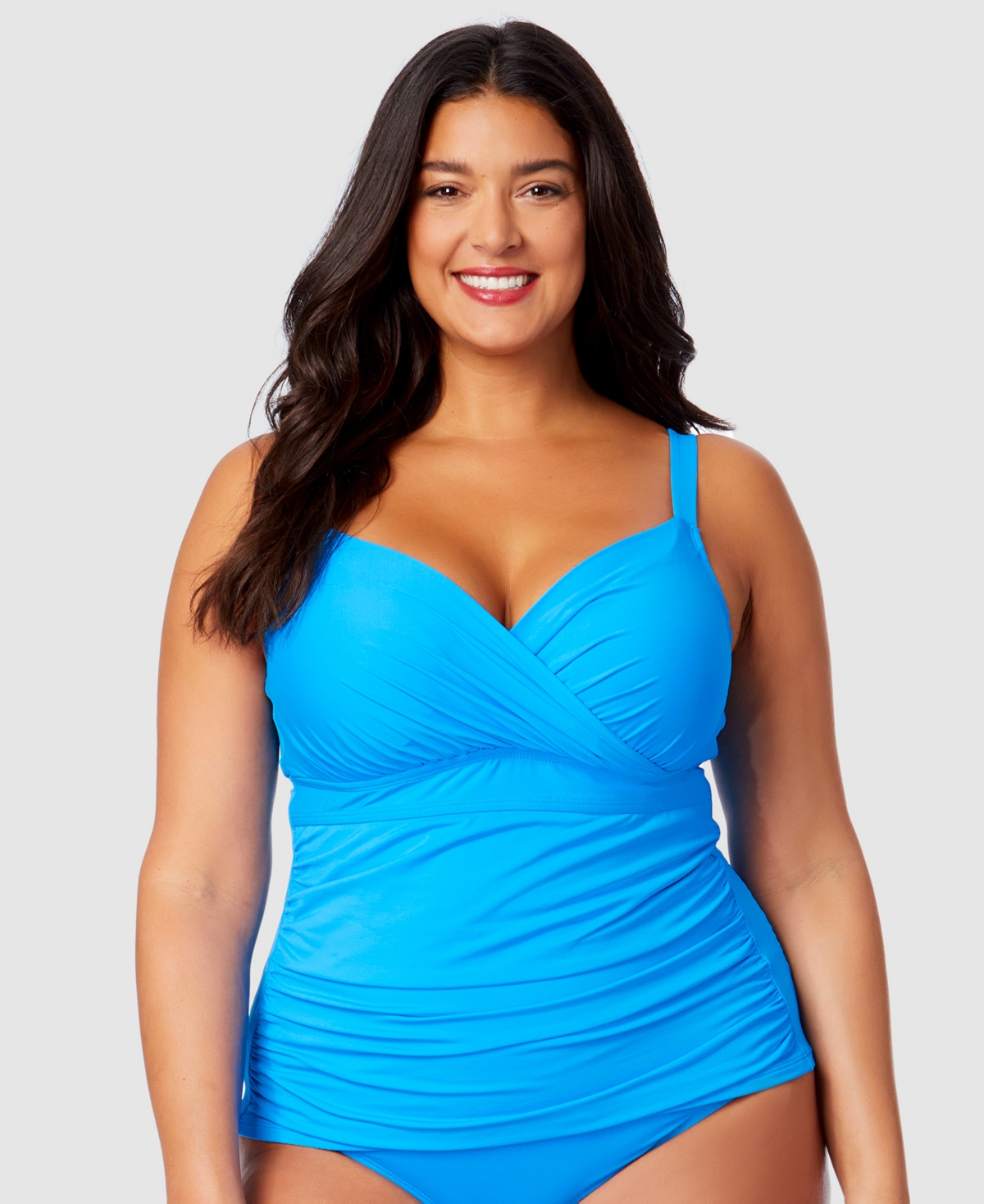 Anne Cole Plus Size Shirred Tankini Top