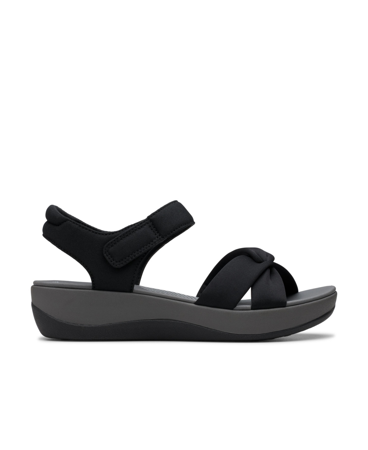 Clarks Women's Arla Daisy Slip On Flat Sandals In Black Textile