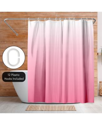 71x74 Ombre Pink Shower Curtain - Water Resistant - Polyester Fabric