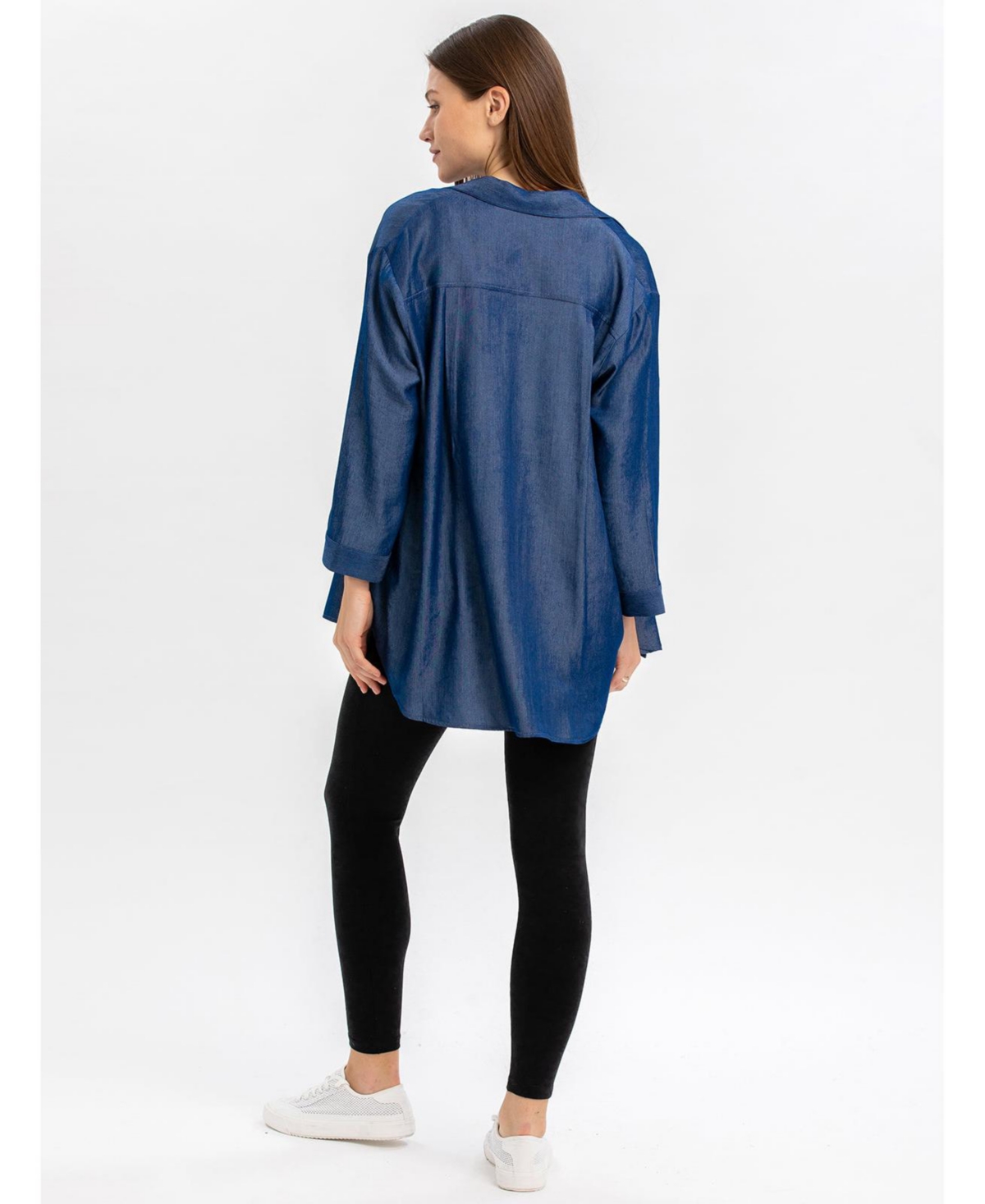 Pietro Brunelli Maternity Chambray Button-up Maternity Shirt In Avion Blue
