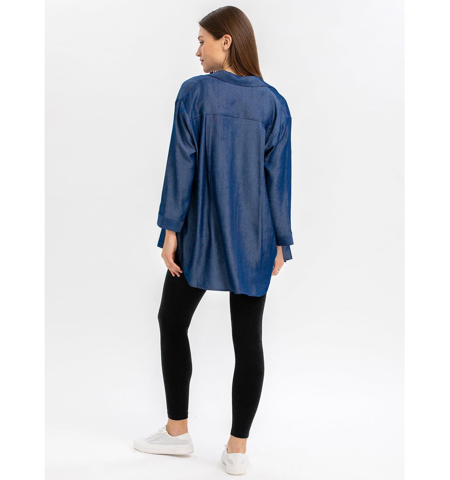 Maternity 3/4 Sleeve Chambray-look Viscose Erica Blouse