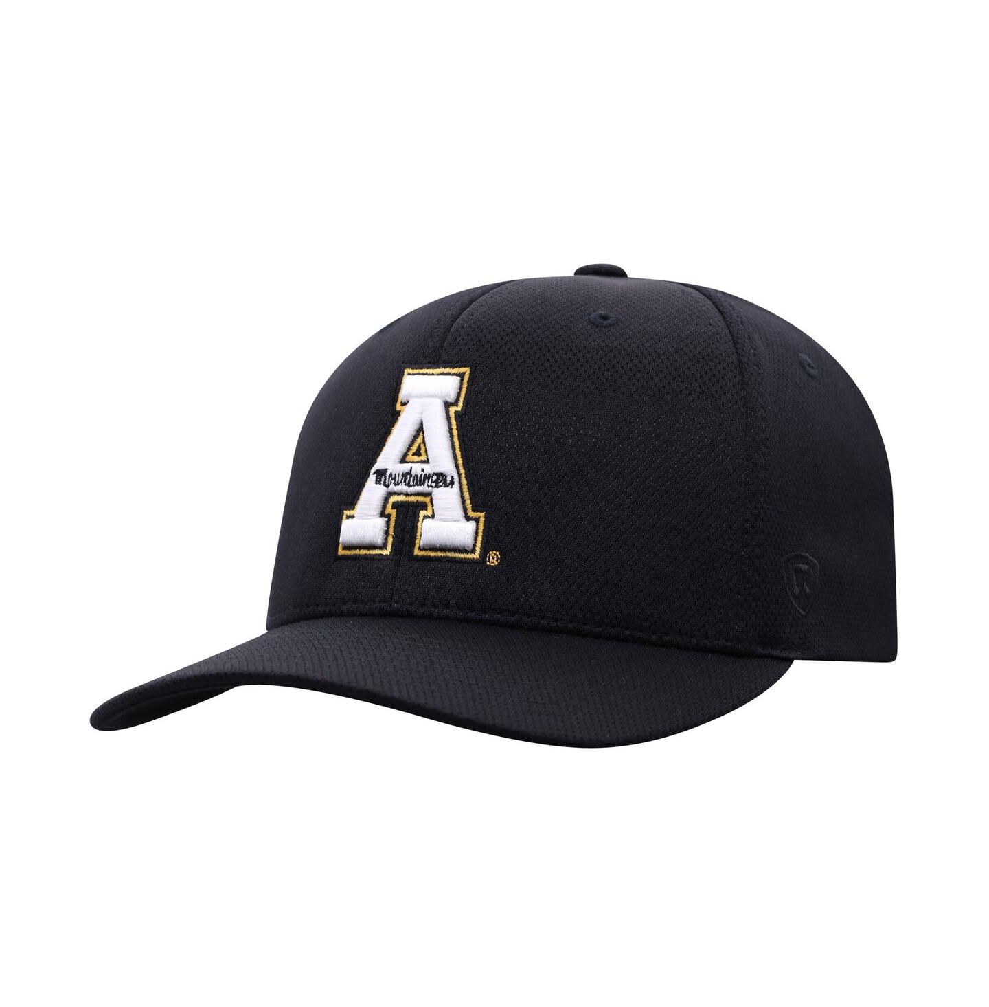 Мужская кепка Top of the World Black Appalachian State Mountaineers Reflex Flex Hat — фото 1