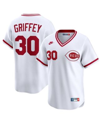 Nike - Men's Ken Griffey White Cincinnati Reds Throwback Cooperstown Collection Limited Jersey