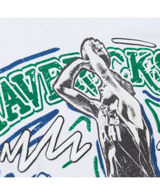 Men's Dirk Nowitzki White Dallas Mavericks Hardwood Classics Chalked Up T-Shirt