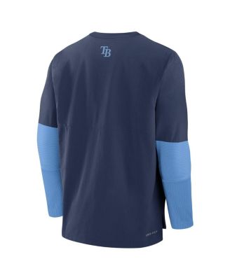 Men's Navy/Light Blue Tampa Bay Rays Authentic Collection Player Lightweight Performance Long Sleeve Top