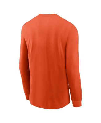 Men's Orange Clemson Tigers Essential Baseball Arch Long Sleeve T-Shirt