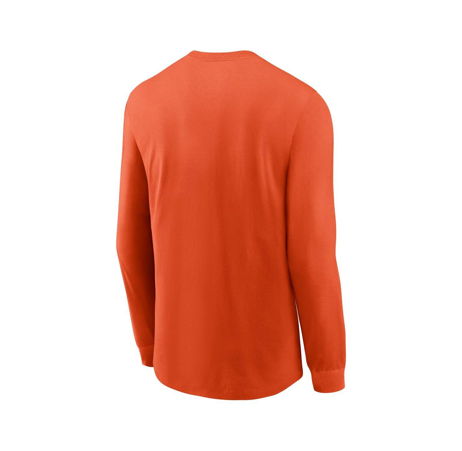 Men's Orange Clemson Tigers Essential Baseball Arch Long Sleeve T-Shirt