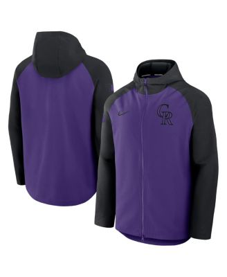 Nike - Men's Purple/Black Colorado Rockies Authentic Collection Raglan Performance Full-Zip Jacket