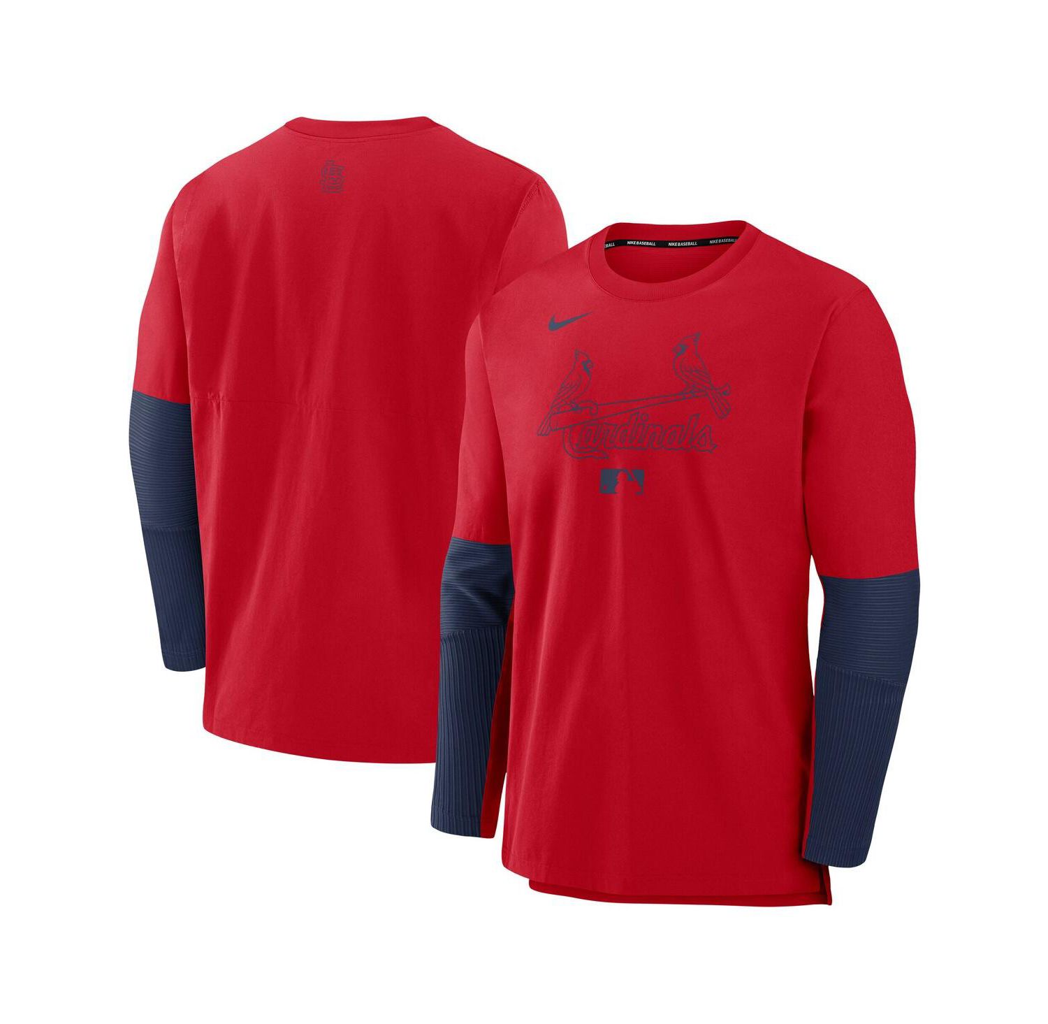 Men's Red/Navy St. Louis Cardinals Authentic Collection Player Lightweight Performance Long Sleeve Top
