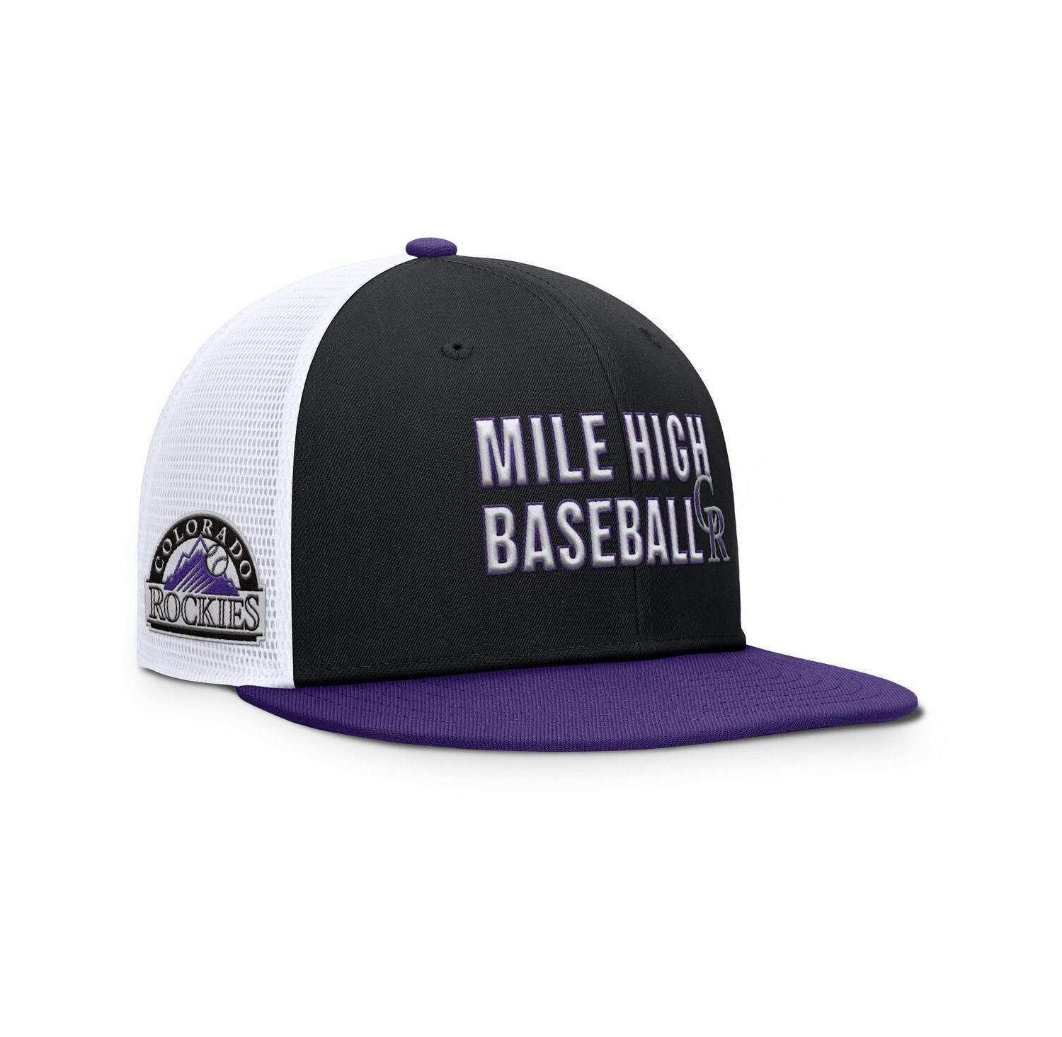 Men's Black/Purple Colorado Rockies Pro Trucker Snapback Hat