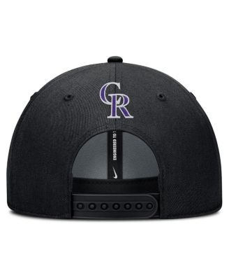 Men's Black Colorado Rockies Rise Gaberdine Adjustable Hat