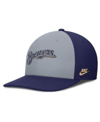 Men's Gray/Navy Milwaukee Brewers Pro Performance Snapback Hat