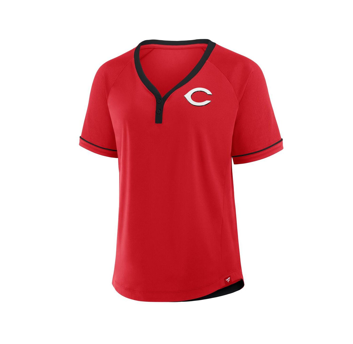 Women's Red Cincinnati Reds League Diva Star Raglan V-Neck T-Shirt