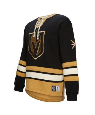 Men's Black Vegas Golden Knights Heritage Lace-Up Pullover Sweatshirt