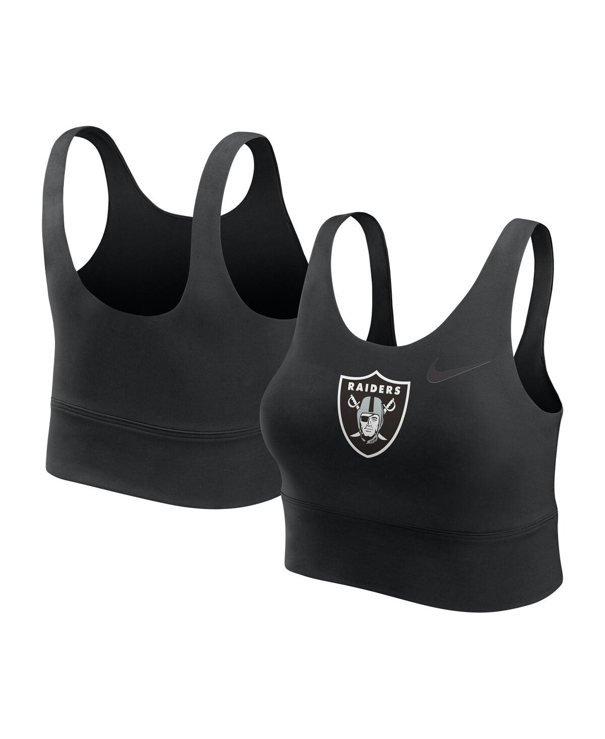 Women's Black Las Vegas Raiders Performance Longline Sports Bra - Black