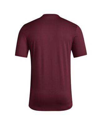 Men's Maroon Mississippi State Bulldogs Locker Football Pre-Game AEROREADY T-Shirt