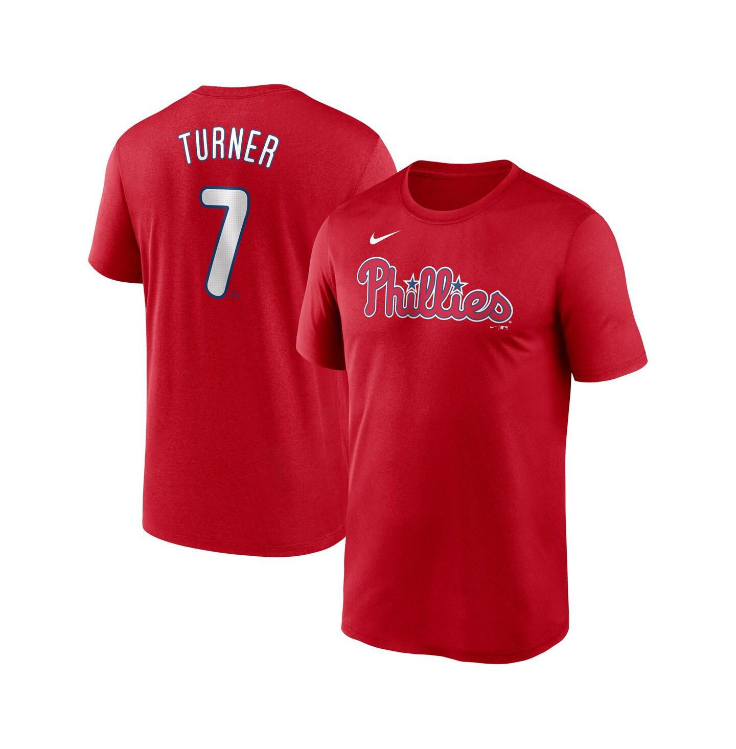 Мужская футболка Nike Trea Turner Red Philadelphia Phillies Legend Name and Number Home — фото 1