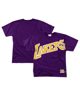 Mitchell & Ness - Men's Purple Los Angeles Lakers Hardwood Classics Big Face 2. 0 T-Shirt