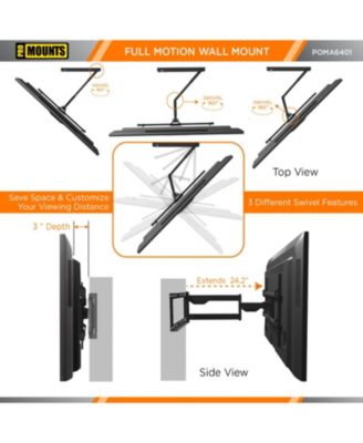 Full Motion Indoor and Outdoor TV Wall Mount For Tvs 32" - 75" Up To 132 lbs