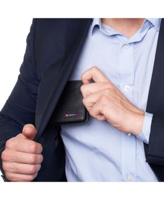 Mens Genuine Leather RFID Safe Bifold Wallet Passcase 2 ID Windows